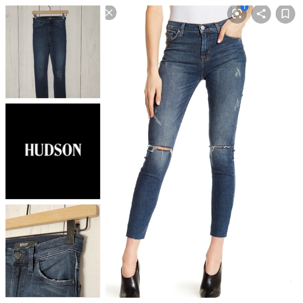 Hudson Barbara Distressed skinny jeans NWT